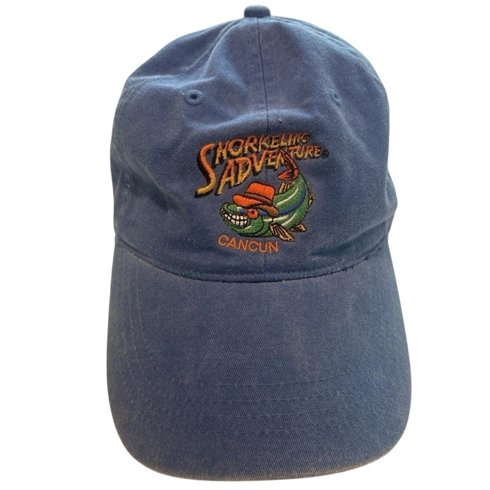 Vintage Cancun Snorkeling Adventure‎ Hat Save The Reef Blue Cap OTTO Adjustable
